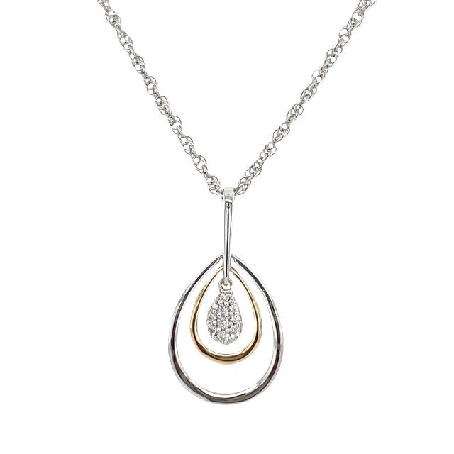 14K YELLOW AND WHITE GOLD DIAMOND NECKLACE
