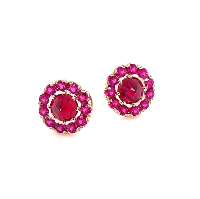 14K YELLOW GOLD RUBY EARRINGS