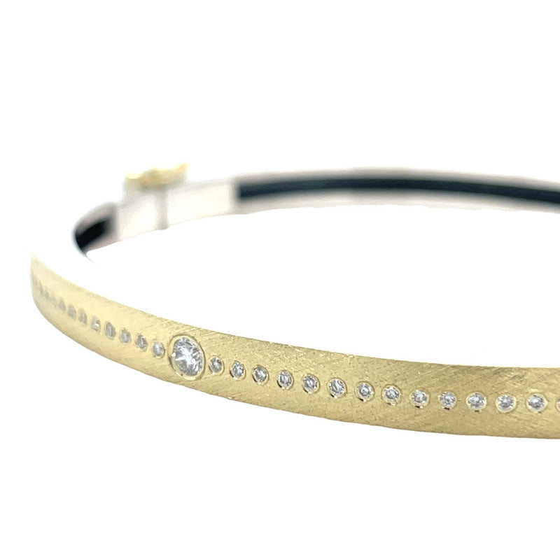 18K YELLOW GOLD AND STERLING SILVER DIAMOND BRACELET