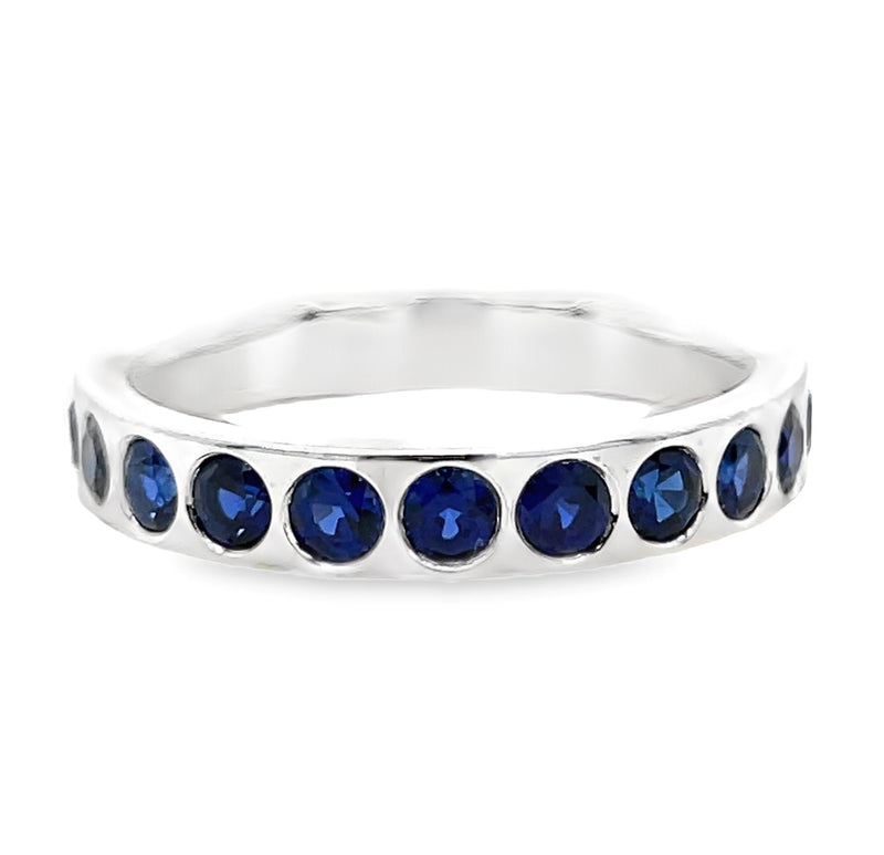 14K WHITE GOLD SAPPHIRE RING  #200-00348