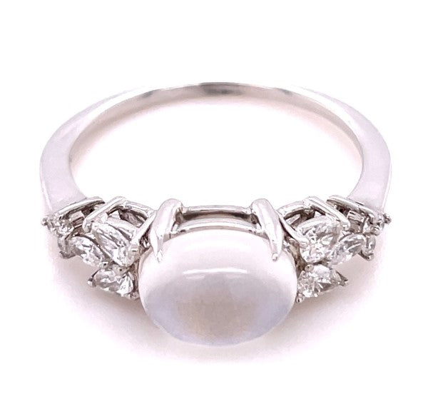 14K WHITE GOLD MOONSTONE RING