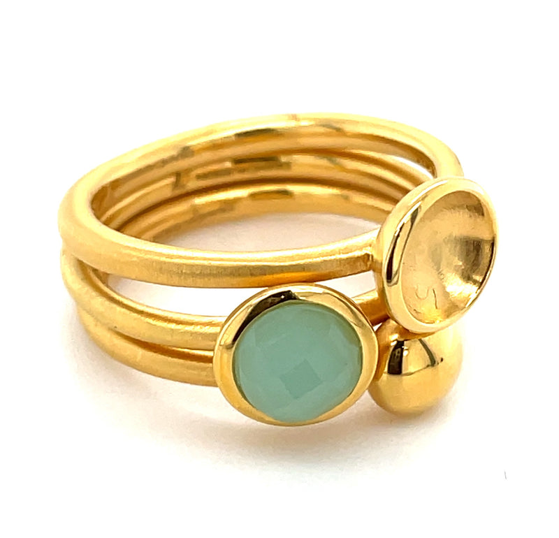 22K YELLOW GOLD PLATED BRASS RING