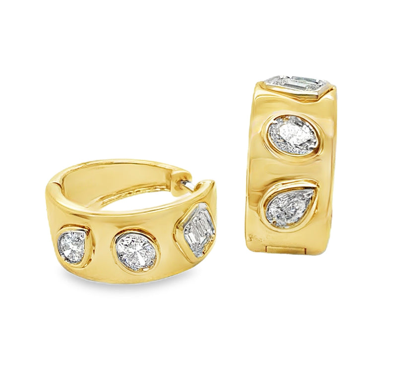 14K YELLOW GOLD DIAMOND EARRINGS  #150-00565