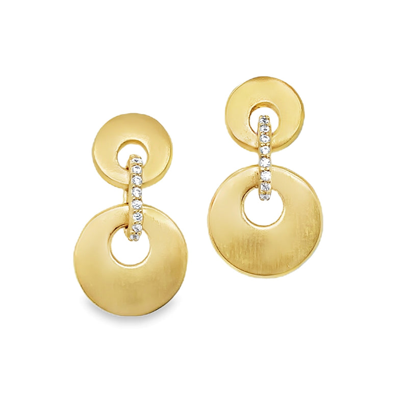 22K YELLOW GOLD PLATED BRASS EARRINGS  #806-00027
