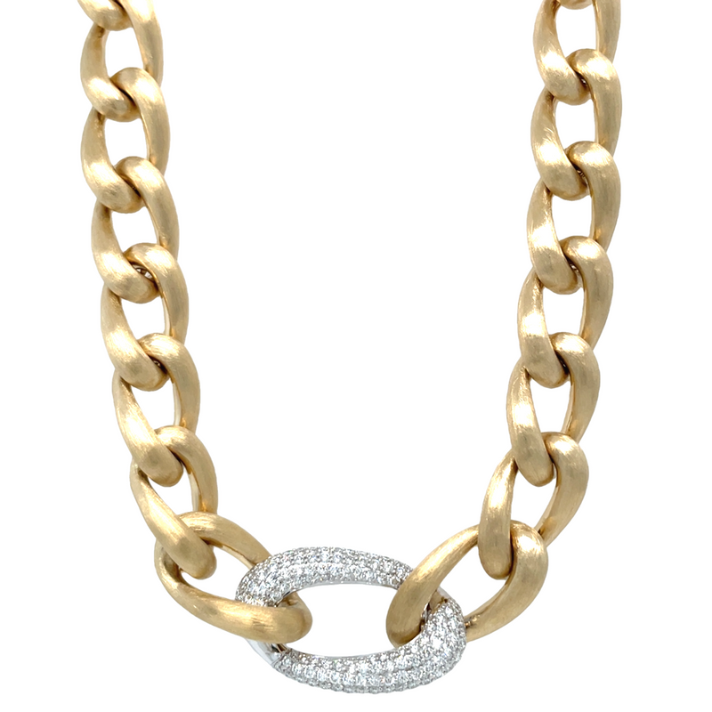 14K YELLOW AND WHITE GOLD DIAMOND NECKLACE