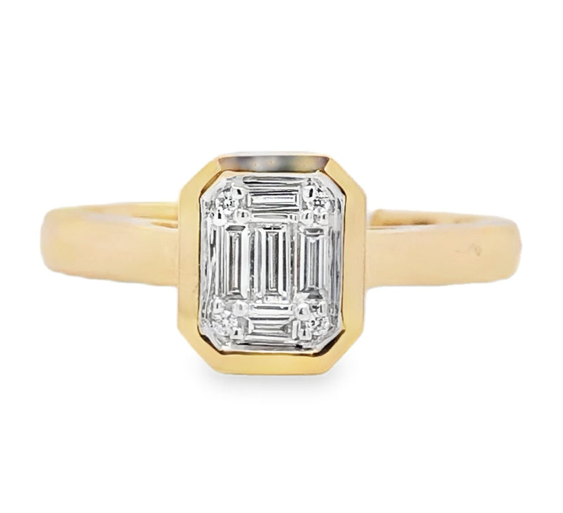 14K YELLOW GOLD DIAMOND RING   #130-00275