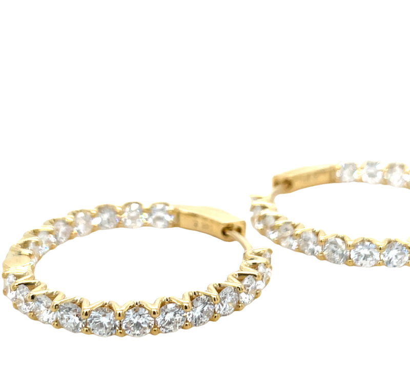 14K YELLOW GOLD DIAMOND EARRINGS