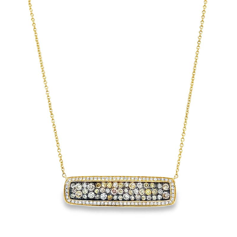 14K YELLOW GOLD FANCY DIAMOND NECKLACE  #165-00254