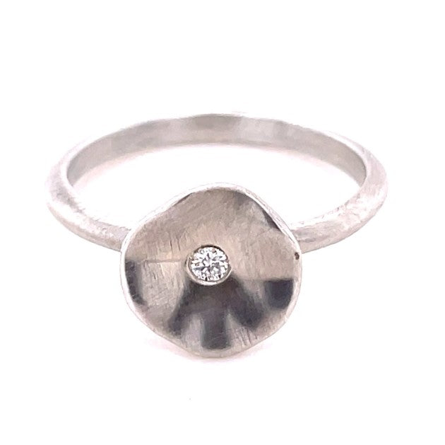 STERLING SILVER DIAMOND RING