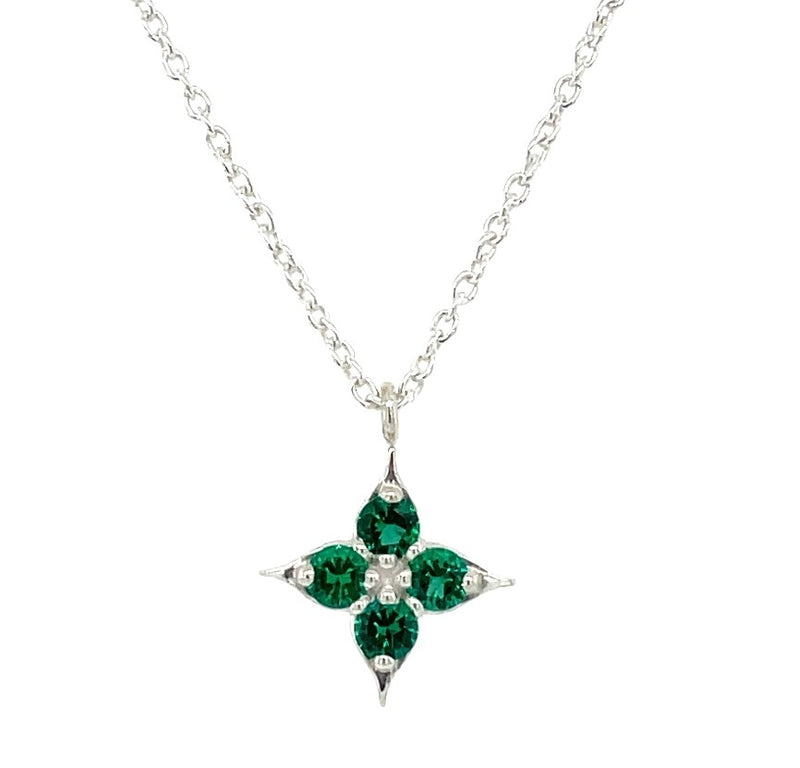 STERLING SILVER EMERALD NECKLACE