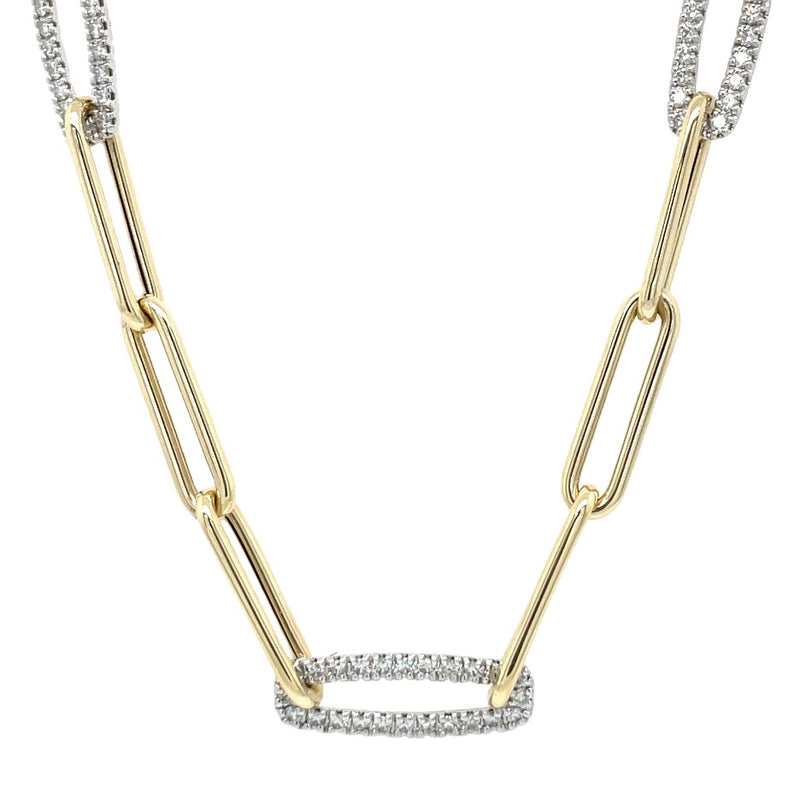 14K YELLOW AND WHITE GOLD DIAMOND NECKLACE