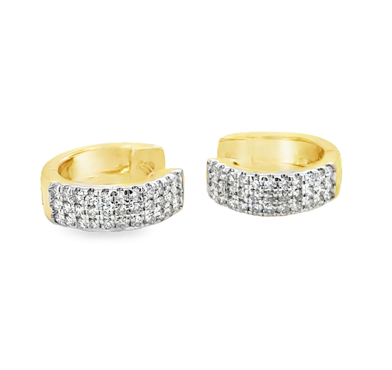 14K YELLOW GOLD DIAMOND EARRINGS  #150-00579