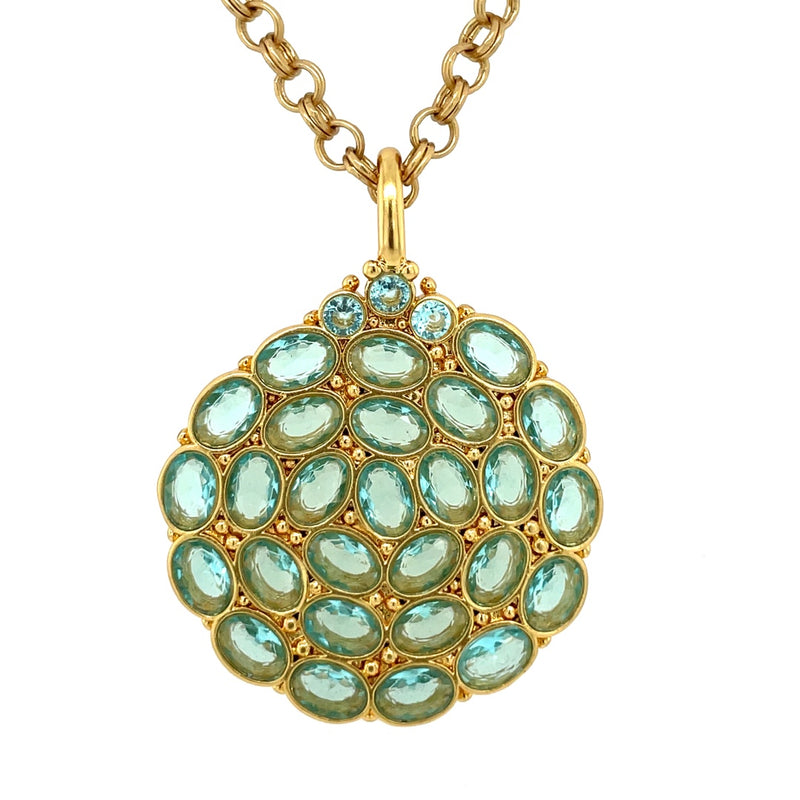 24K GOLD PLATED BLUE NECKLACE