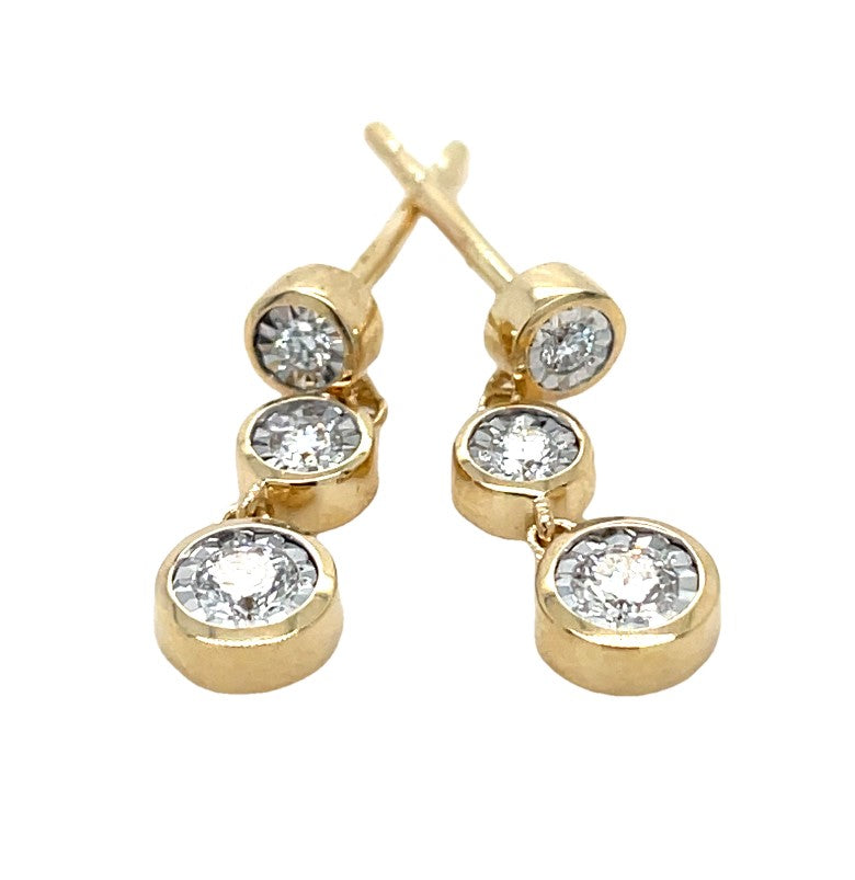 14K YELLOW GOLD DIAMOND EARRINGS