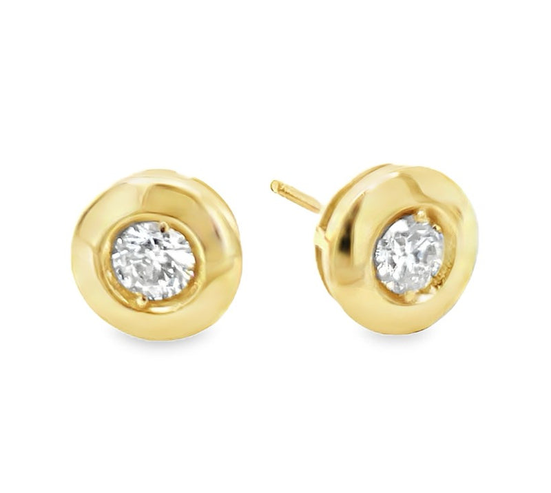 14K YELLOW GOLD DIAMOND EARRINGS  #150-00410