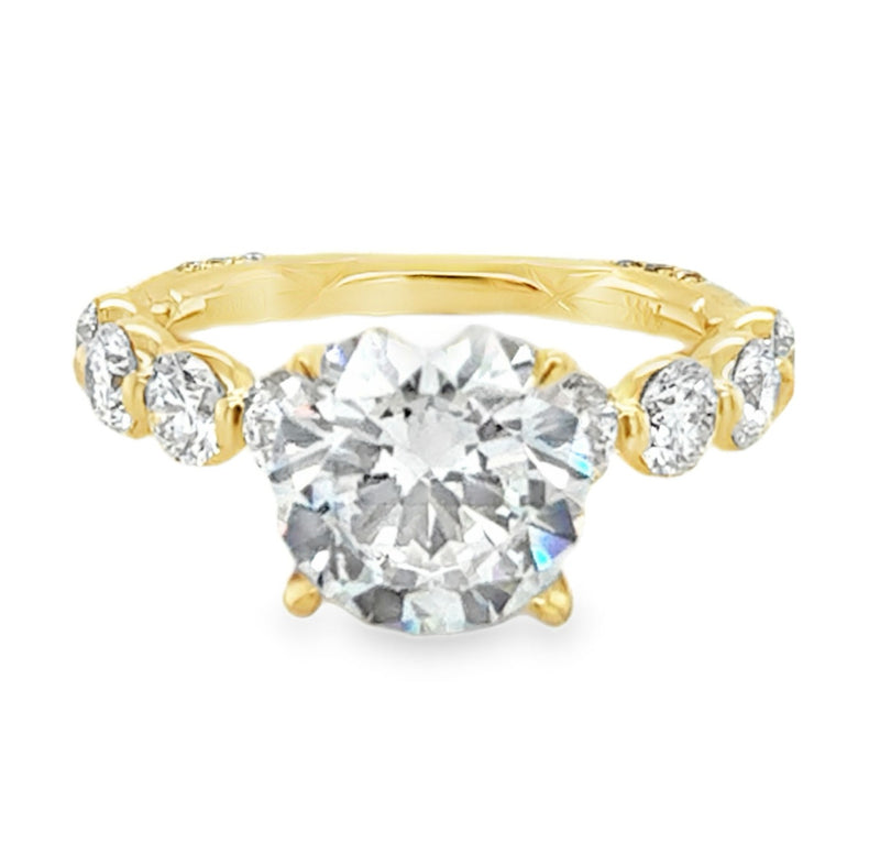 14K YELLOW GOLD DIAMOND SEMI MOUNT RING  #140-00048