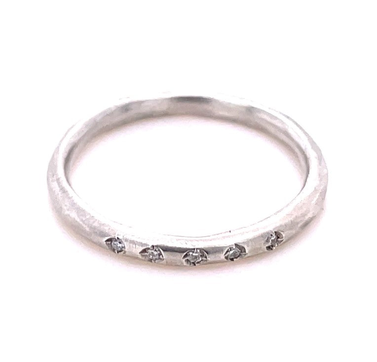 STERLING SILVER DIAMOND RING