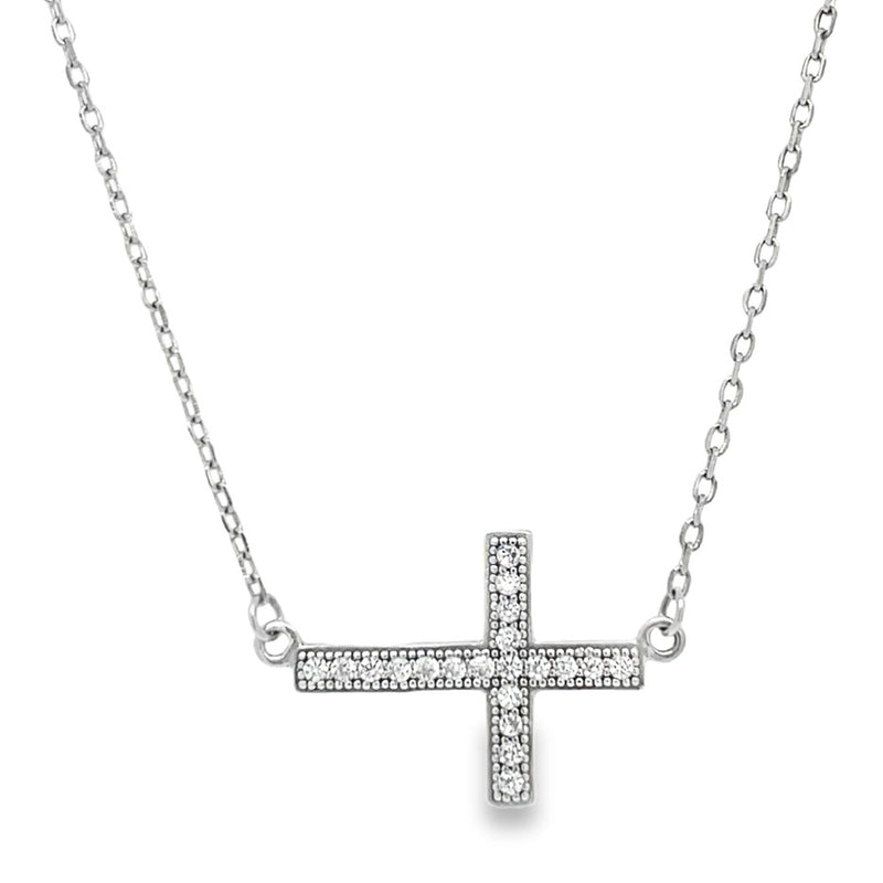 STERLING SILVER CROSS NECKLACE  #640-00162