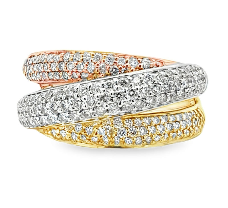 14K TRI-COLOR DIAMOND RING  #110-00176