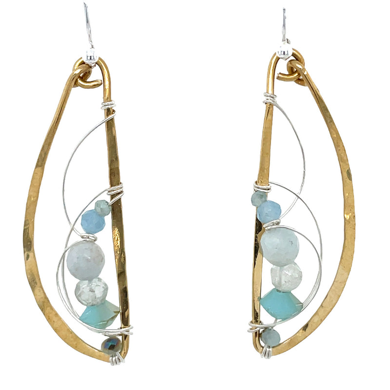 STERLING SILVER AND GOLD FILLED WIRE EARRINGS