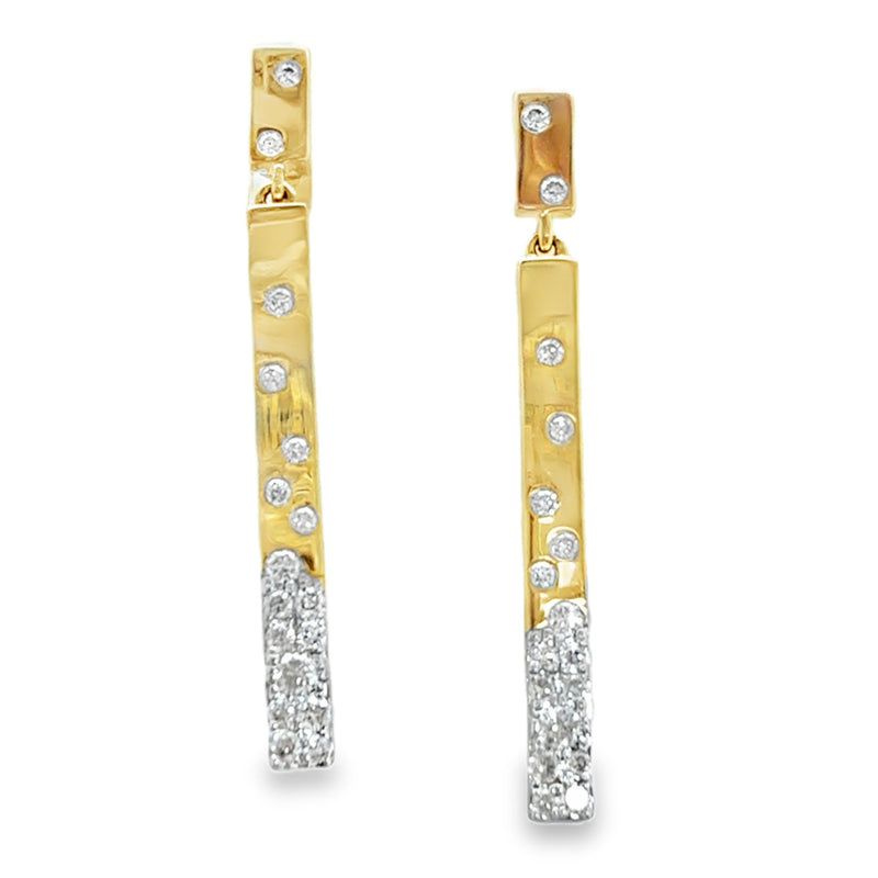 14K YELLOW GOLD DIAMOND EARRINGS  #150-00576