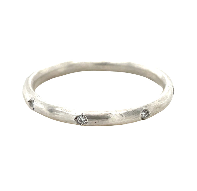 STERLING SILVER DIAMOND RING