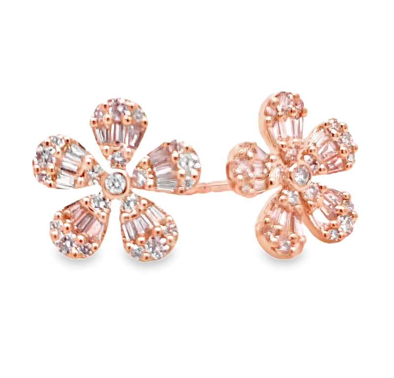 14K ROSE GOLD DIAMOND EARRINGS  #150-00381