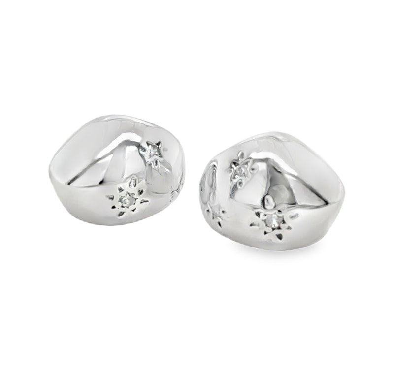 RHODIUM PLATED EARRINGS  #806-00716