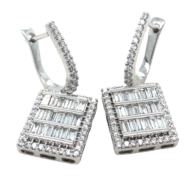 14K WHITE GOLD DIAMOND EARRINGS