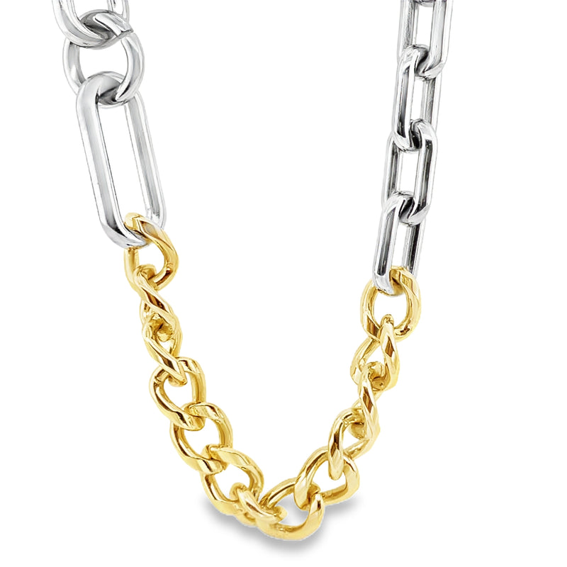RHODIUM PLATED AND GOLD PLATED NECKLACE  #805-00669