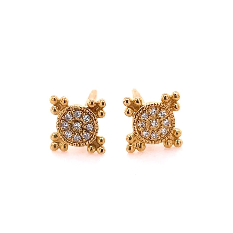 14K YELLOW GOLD DIAMOND EARRINGS  #150-00025