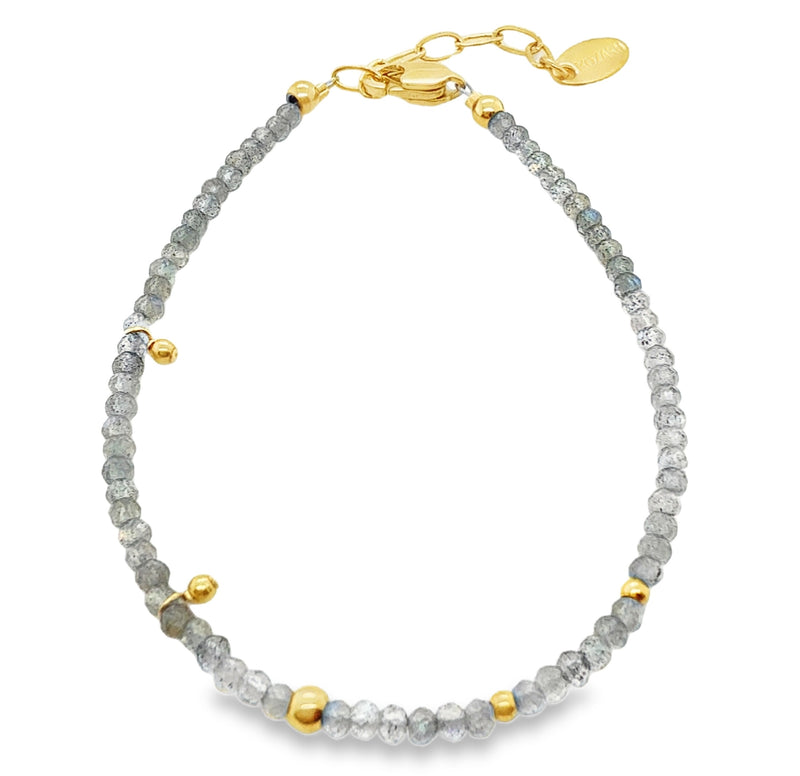 LABRADORITE BEADED BRACELET  #807-00840