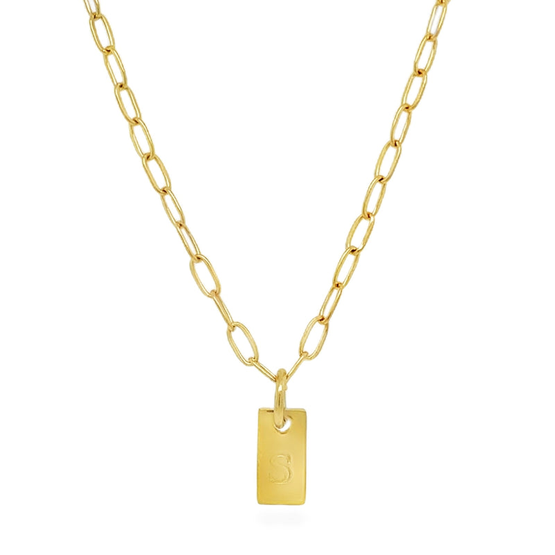 GOLD PLATED STAINLESS STEEL INITIAL NECKLACE  #805-00799
