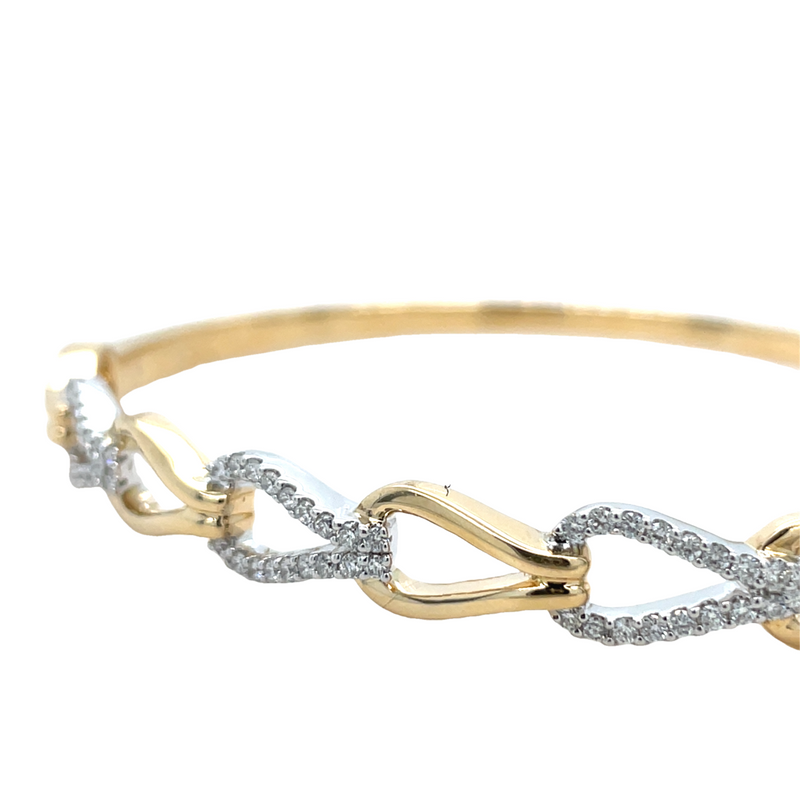 14K YELLOW AND WHITE GOLD DIAMOND BRACELET