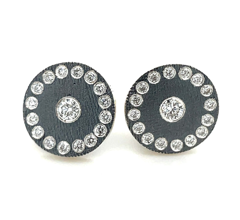 STERLING SILVER DIAMOND EARRINGS