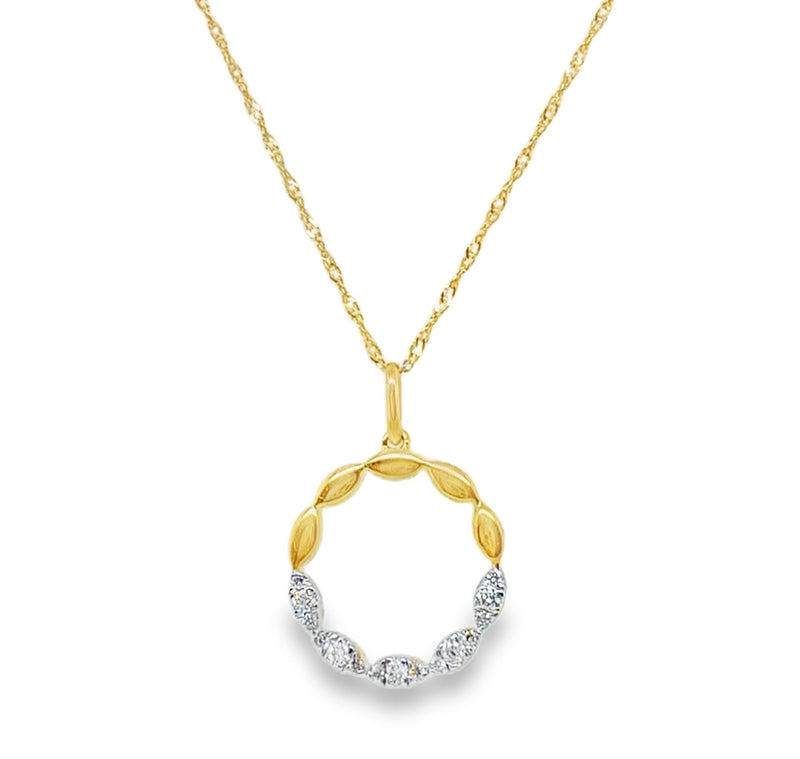 14K YELLOW GOLD DIAMOND NECKLACE  #165-00293