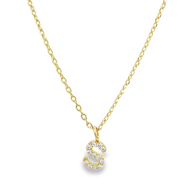 GOLD PLATED INITIAL NECKLACE  #805-00525