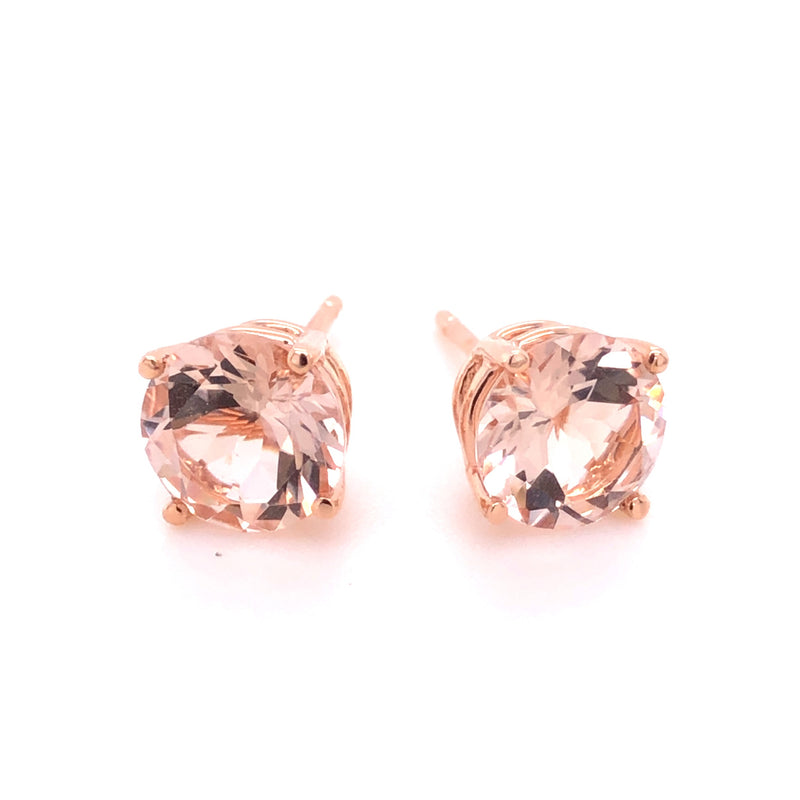 14K ROSE GOLD MORGANITE EARRINGS