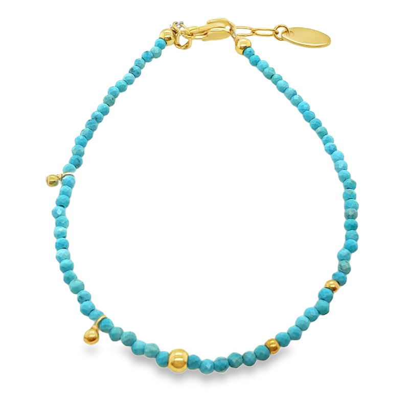 TURQUOISE BEADED BRACELET  #807-00857