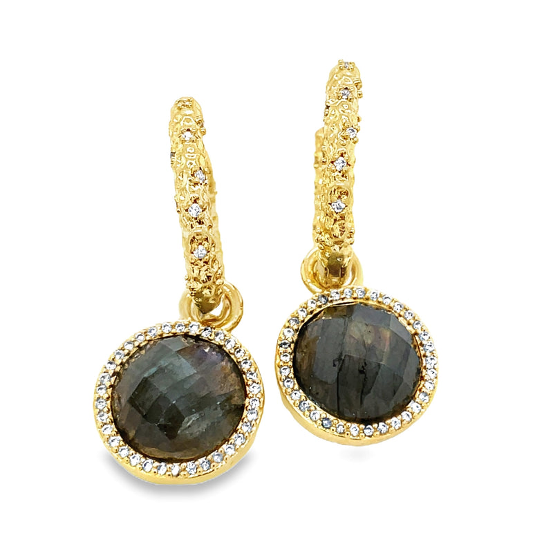24K GOLD PLATED BRASS HUGGY EARRINGS  #806-00321