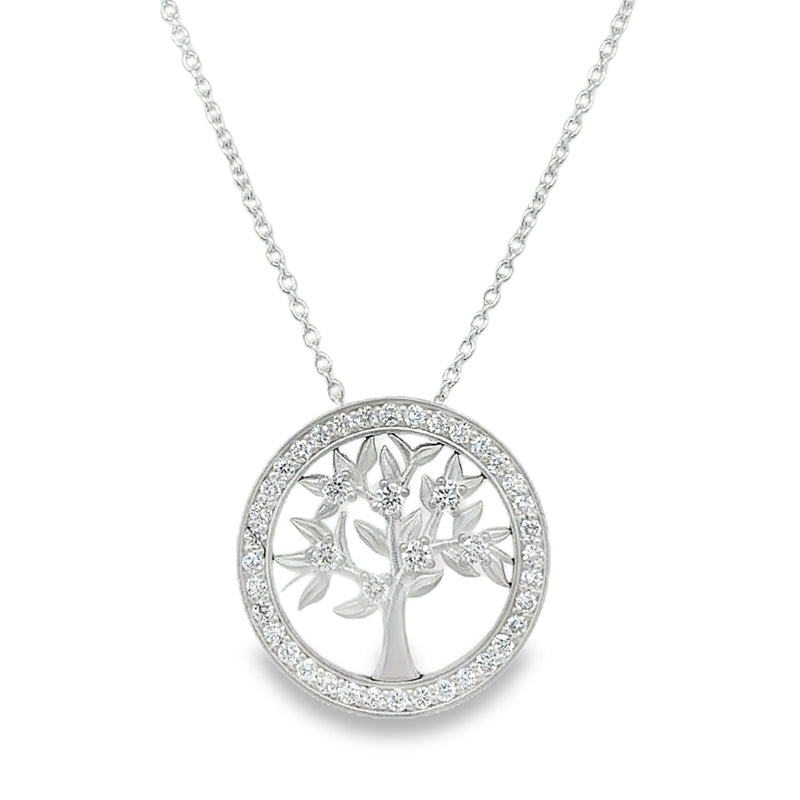 STERLING SILVER DIAMOND NECKLACE  #165-00280