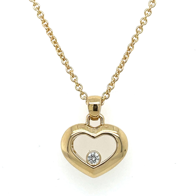 14K YELLOW GOLD HEART NECKLACE