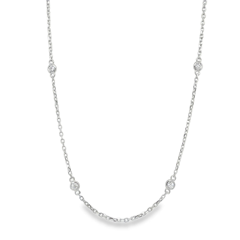 14K WHITE GOLD DIAMOND NECKLACE  #165-00284