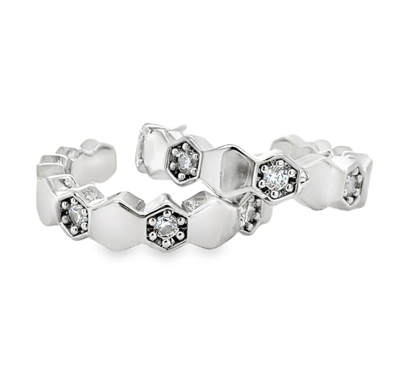 RHODIUM PLATED HOOP EARRINGS  #806-00680