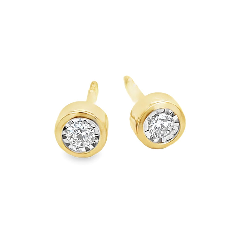 14K YELLOW GOLD DIAMOND EARRINGS  #150-00377