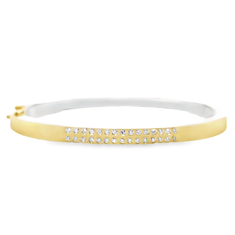 18K YELLOW GOLD AND STERLING SILVER DIAMOND BRACELET  #610-00189