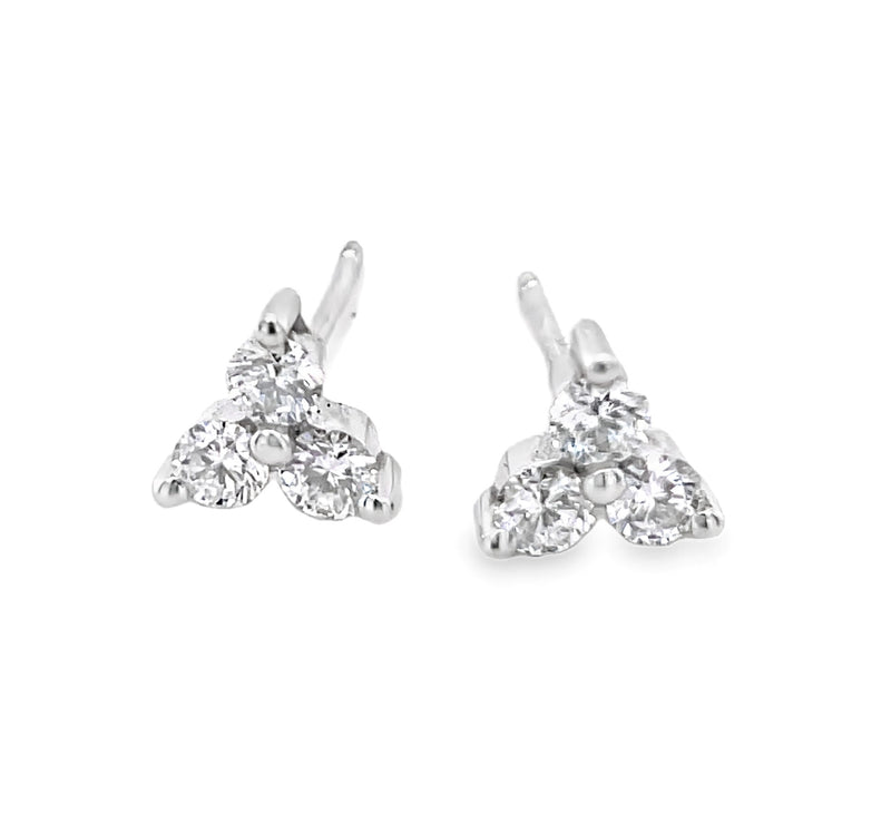 14K WHITE GOLD DIAMOND EARRINGS  #150-00092