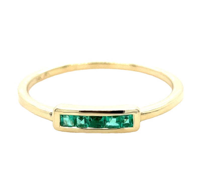 14K YELLOW GOLD EMERALD RING