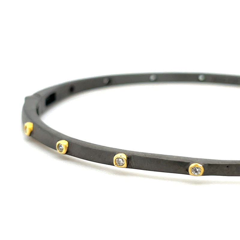 GOLD PLATED AND BLACK RHODIUM STERLING SILVER BRACELET
