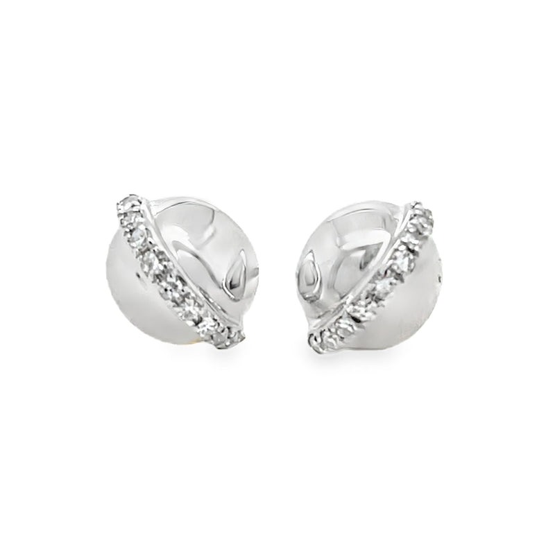 14K WHITE GOLD DIAMOND EARRINGS  #150-001037